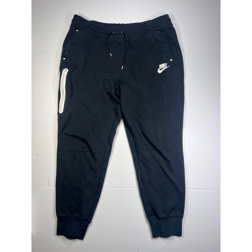 Nike Tech Fleece Joggers Mens XL Black Tapered Sweatpants Bonded Zip Pocket
